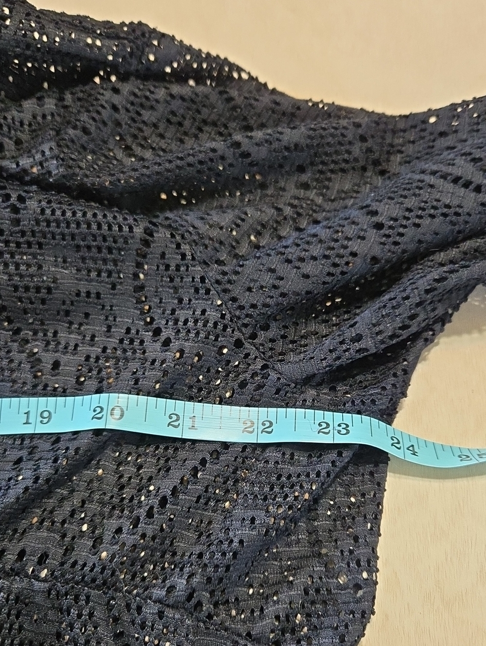 C34 Catalina Lace Open Front Cardigan/Cover-up Crochet Geometric Mesh 3/4 Sleeve - Picture 7 of 10